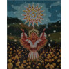 AMO7539 Сонячна дівчина ©yuji.rivera. Ideyka. Набір алмазної мозаїки на підрамнику (круглі, повна) (Ідейка АМО7539)