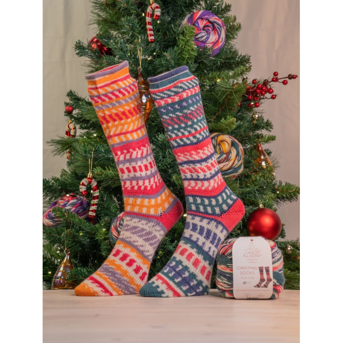3 Пряжа Laines du Nord Christmas Socks, 100г - 420м, різнокольоровий, 75% вовна, 25% нейлон