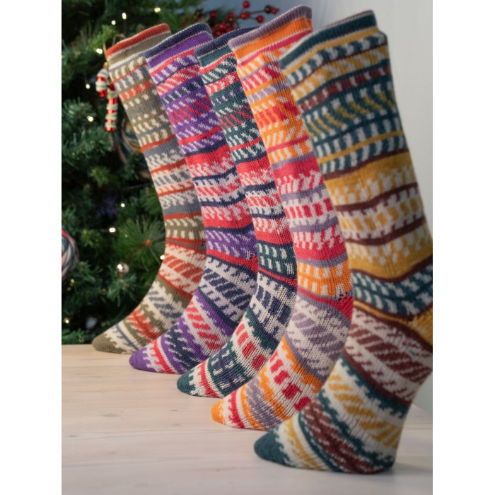 3 Пряжа Laines du Nord Christmas Socks, 100г - 420м, різнокольоровий, 75% вовна, 25% нейлон