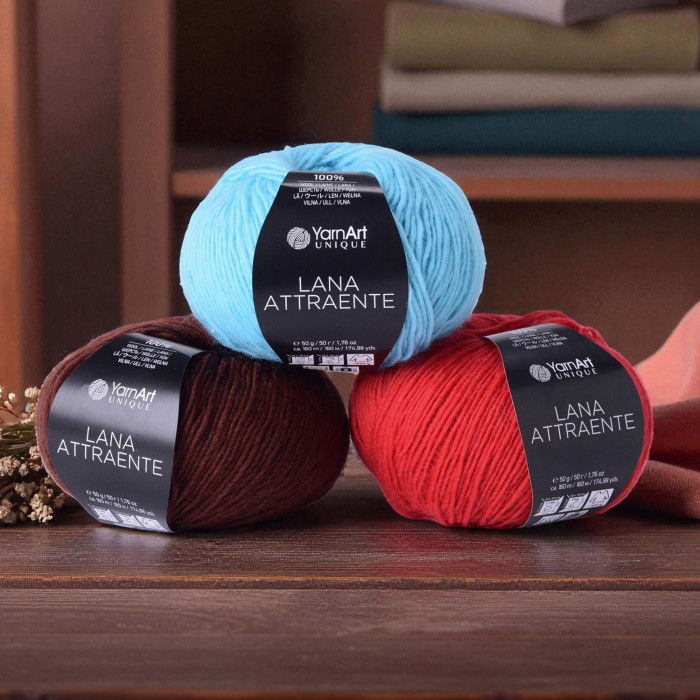 6625 Пряжа Lana Attraente YarnArt , 50г - 180м, червоний, 100% вовна