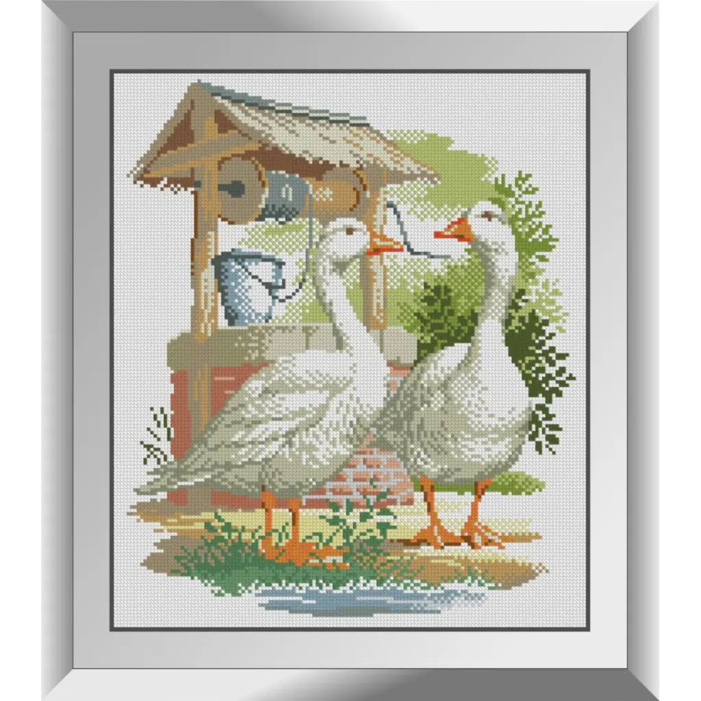 Схема вышивки гуси. Риолис гуси. Вышивка крестом гуси. Схемы вышивки крестом с гусем.