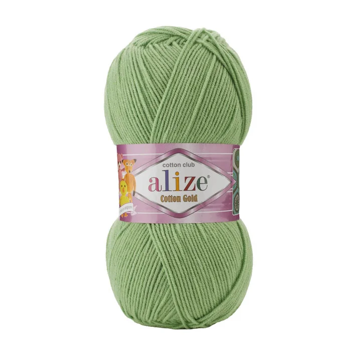 103 Пряжа Cotton Gold 100гр - 330м (спаржа). Alize