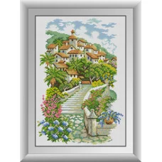 30648 Місто в цвіту. Dream Art. Набір алмазної мозаїки (квадратні, повна)