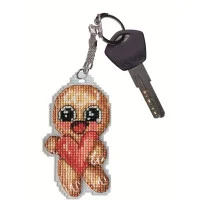 8131 Alisena Набір для вишивки нитками на пластику - Брелок Пряник 5х8 см