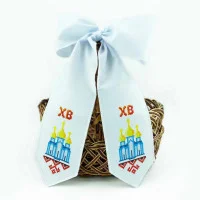 БК_107 Virena Заготовка для вишивки бісером - Великодній бант на кошик 11x140 см (габардин)
