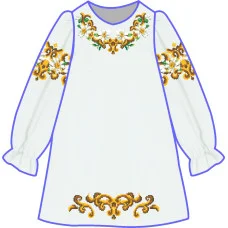 БЖ-043МС2г Плаття для дівчинки, 2-6 років (габардин полотно). Rainbow beads. Заготовка для вишивки нитками або бісером
