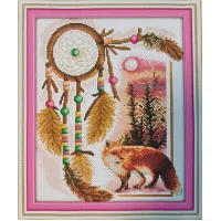 D440JS Joy Sunday Набір для вишивки друкованим хрестиком - Тотем (Лисиця) 34x29 см, Aida14