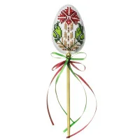 FLBB-189 Wonderland Crafts Набір для вишивки бісером на штучній шкірі - Топпер Писанка червона, 6,5x22 см