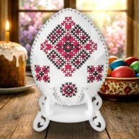 FLHL-125 Wonderland Crafts Набір для вишивки друкованим хрестиком на штучній шкірі - Яйце з орнаментом, 7,5x9,5x2 см