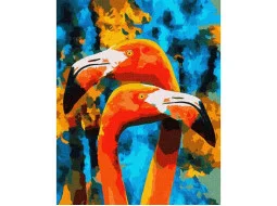 KHO4261 Помаранчеві фламінго. Ideyka. Картина за номерами (Ідейка КНО4261)