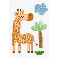 N1349 Чарівниця Набір для вишивки друкованим хрестиком - Маленький жираф 11x16 см, Aida 14
