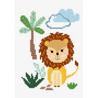 N1350 Чарівниця Набір для вишивки друкованим хрестиком - Маленьке левеня 11x16 см, Aida 14