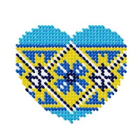 O516 Луїза Заготовка для вишивки бісером - Сердце і вишиванка 11x11 см (схема на атласі)