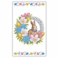ТБ РКВ_101 Virena Набір для вишивки бісером - Великодній рушник на кошик 22x30 см (габардин)