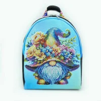 ТБ_Рюкзак_803 Virena Набір для вишивки бісером - Рюкзак Гном з квітами, 24x30x8 см