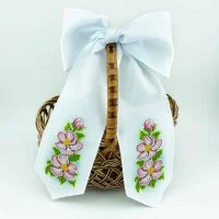 ТБ БК_100 Virena Набір для вишивки бісером - Великодній бант на кошик 11x140 см (габардин)