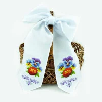 ТБ БК_104 Virena Набір для вишивки бісером - Великодній бант на кошик 11x140 см (габардин)