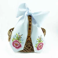 ТБ БК_105 Virena Набір для вишивки бісером - Великодній бант на кошик 11x140 см (габардин)