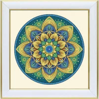 ТН-1435 VDV Набір для вишивки бісером - Мандала. Джерело достатку 20x20 см (сатин)