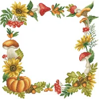 ТР895аБ5050i Барвиста вишиванка Набір для вишивки друкованим хрестиком - Скатертина Осінній оберіг 80x80 см (атлас)