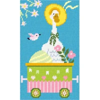 TS132 Чарівниця Набір для вишивки пряжею гобеленовим стібком - Великоднє свято 22x37 см (схема на страміні)